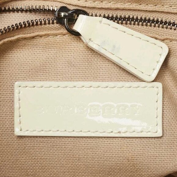 Burberry White Check Embossed Patent Leather Canterbury Tote Bag - Picture 4 of 12